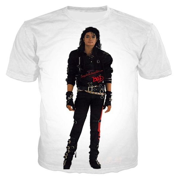 

майкл джексон 3d цифровая печать t-shirt3, White;black