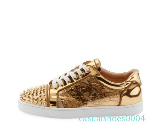 

italy handmade sneakers lovers red bottom sneakers junior spikes women sneakers genuine leather fashion paris dress shoes c04, Black