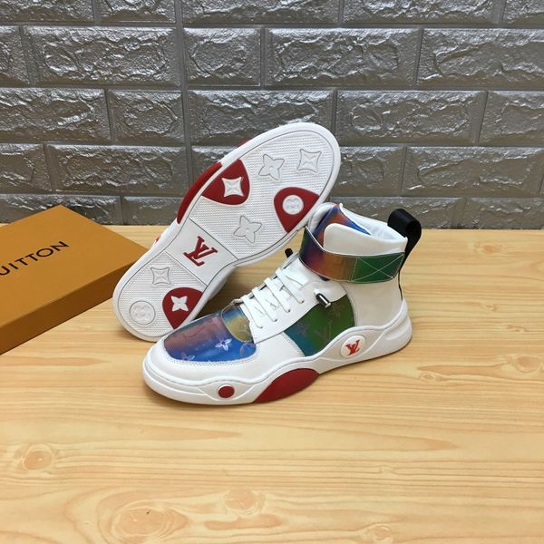 

new style luxury men's casual sneakers fashion design brand platform high-men's shoes can be worn in all seasons, Black