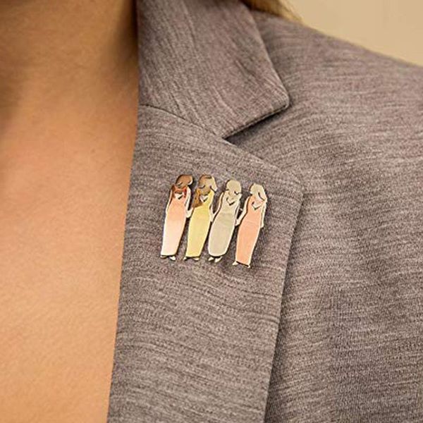 

charm women pins friends sister brooches 2/3/4/5/6 cute pin jewelry gifts, Gray