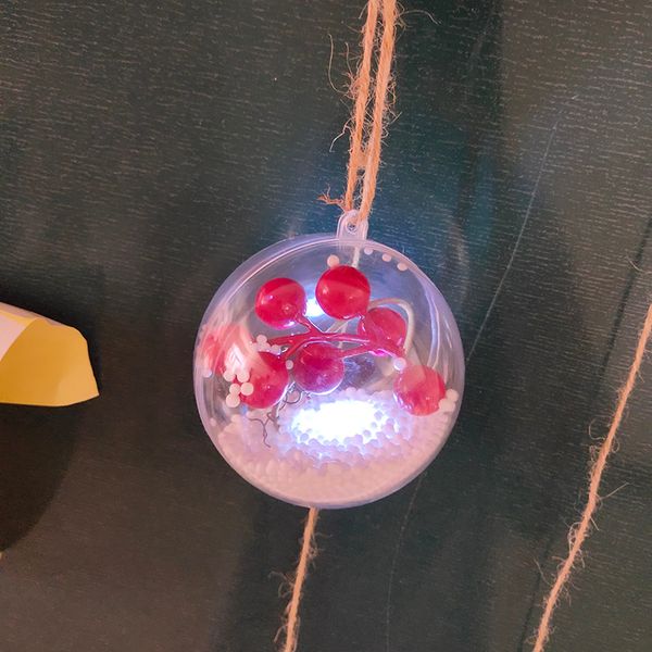 

1pcs luminous transparent christmas decoration ball with light navidad christmas tree hanging decorations for home