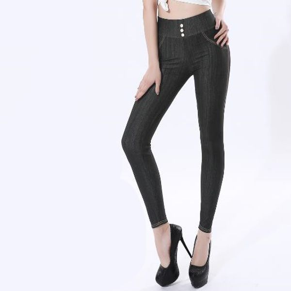 

large women pants 2020 elegant women winter autumn pantalones mujer jeans pants elastic high waist strench pencil trousers m848, Black;white