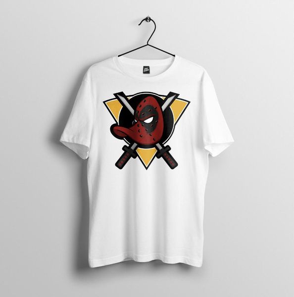 

deadpool, mighty ducks, hockey, duckpool parody - mens t-shirt s-2xl, White;black