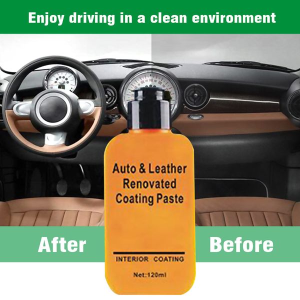 

120ml polishing repair wax auto leather panel car interior maintenance practical renovated agent refurbishment care scratch