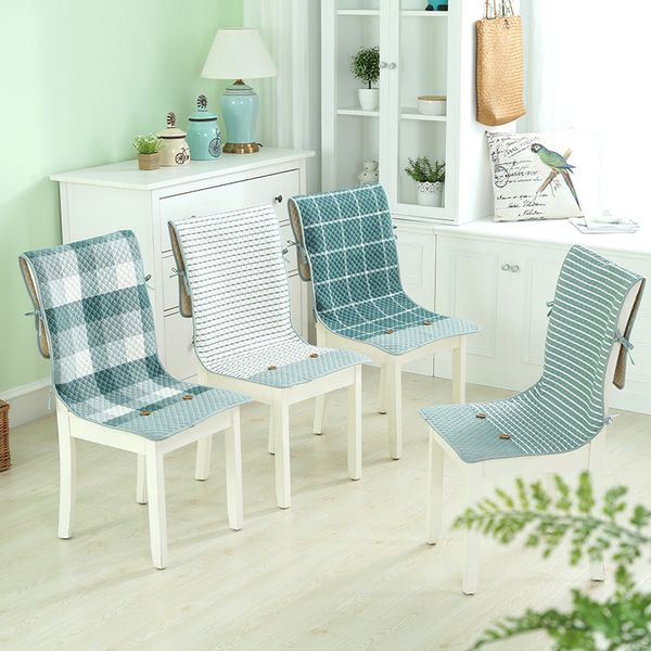 

1piece green series lace-up fixed chair cover cozy 100%cotton dining room chair case home office anti-slip cover 45*120cm