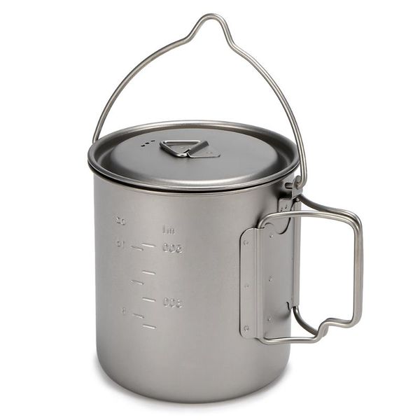 

300ml/400ml/450ml/750ml titanium pot cup ultralight outdoor coffee mug picnic water cup camping cookware with foldable handle