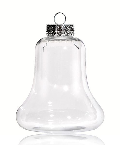 

promotion - diy paintable/shatterproof clear christmas decoration, 80*60mm fillable plastic jingling bell ornament, 10/pack