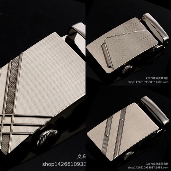 

men's automatic belt business leisure alloy laser buckle boutique leather head belt buckle, Slivery;black