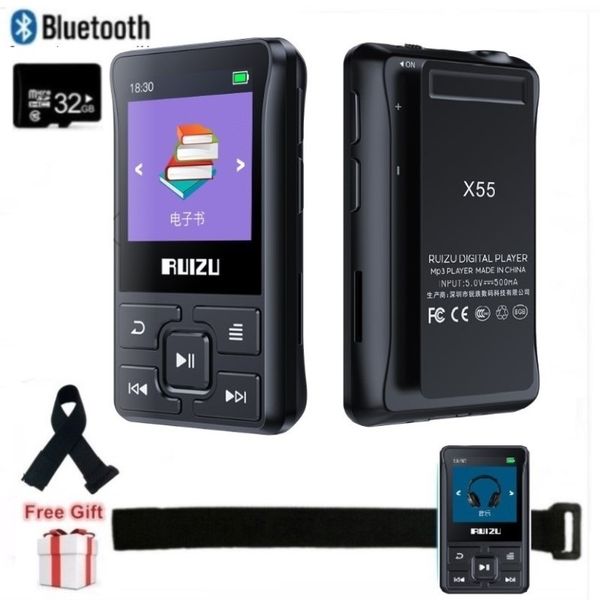 

mini sport clip bluetooth mp3 player original ruizu x55 8gb music mp3 player support tf card fm radio voice recording