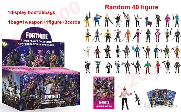 

77type action figure cartoon fortnite pla tic doll toy kid 11cm 13cm 4 5inch game llama keleton role child toy with di play box 36bag