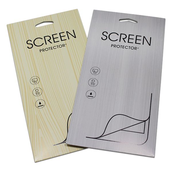 

50pcs mobile phone screen protecting film packaging box universal callphone protector paper storage boxes with hang hole 9x18cm