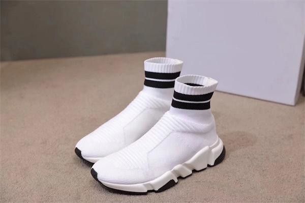 

2020 new designer shoes speed sock sneakers stretch mesh high boots for mens womens black white red glitter runner flat trainers us5-12