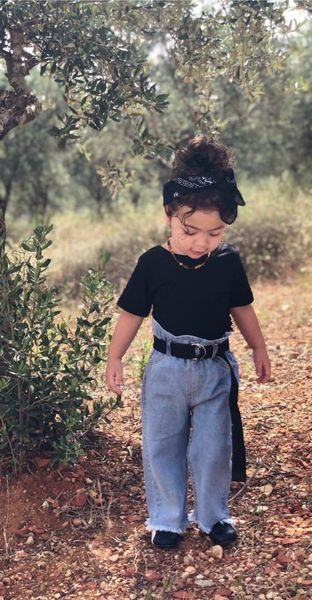 

pudcoco new bramnd summer baby girl kids t-shirt +denim long pants outfits clothes set, White
