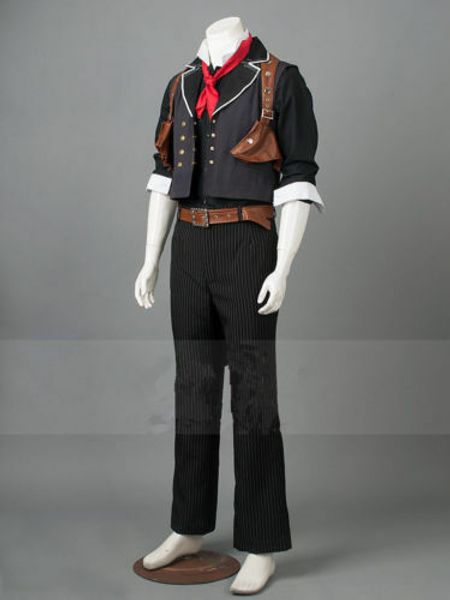

новенький! bioshock infinite booker dewitt косплей костюм на заказ, Black;red