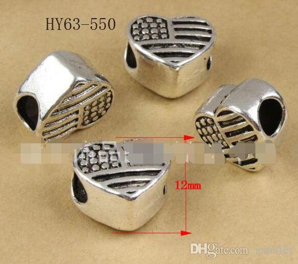 

100 шт. / лот горячие продажи diy браслет ожерелье аксессуары тибетские свободные шарики флаг сплава большое отверстие бусы 63-550 прямая по, Silver