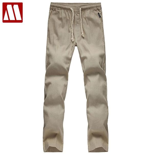 

mens linen pants 2017 summer style joggers solid color casual loose cotton and linen sweatpants trousers for men, Black