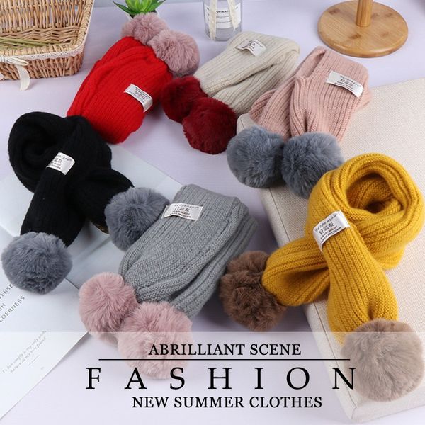 Pure Colors Children Scarf With Pompom Balls Wool Knitted Scarves Soft Plain Neckerchief For Autumn And Winter 12bl Bb Stoles Head Wrap From Sd005 Pure Colors Children Scarf With Pompom Balls Wool Knitted Scarves Soft Plain Neckerchief For Autumn And Winter 12bl Bb Stoles Head Wrap From Sd005