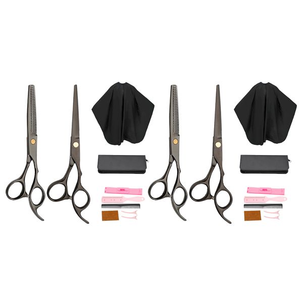 

2x professional hair cutting scissor set hairdressing cape clips kit