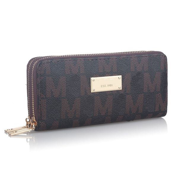 

designer luxury handbags purses women wallet brand coin purse double zipper pu leather wallets clutch money bag card holder pocket b61303, White