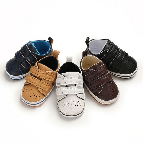

Newborn Baby Boy Girl Crib Shoes Leather Infant Toddler Pre Walker Sneakers