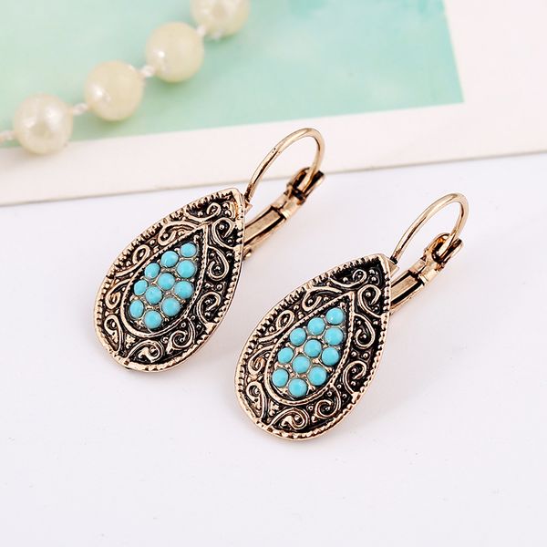 

горячий новый ретро bohemian-style смола серьги европейский и американский стиль моды серьги оптовой продажи ювелирных изделий производители, Golden