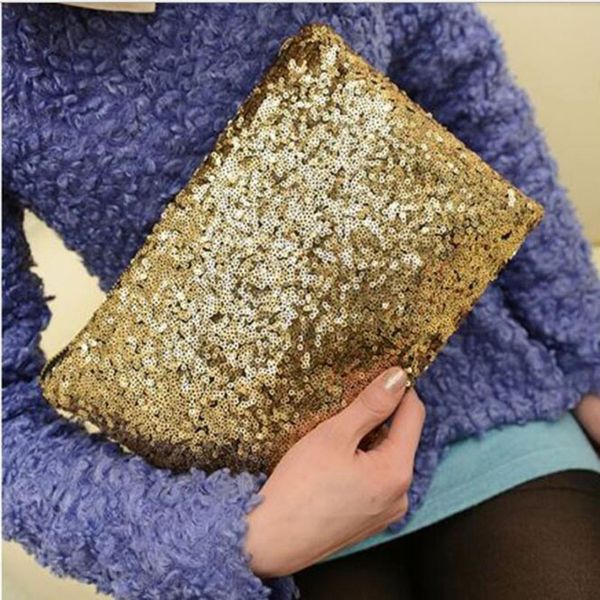 

eco-friendly women sparkling bling sequins clutch bag purse wedding evening party handbag dazzling glitter wallet makeup bags tote