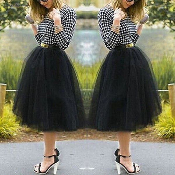 

плюс женский размер шифон тюль юбка плюс размер женщина юбки белой тюль юбка ткань - черный faldas платье высокая талия, Black