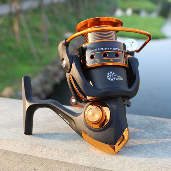 

black / white spinning fishing reel 12 + 1 bb 500-9000 series metal coil spinning reel boat rock fishing wheel