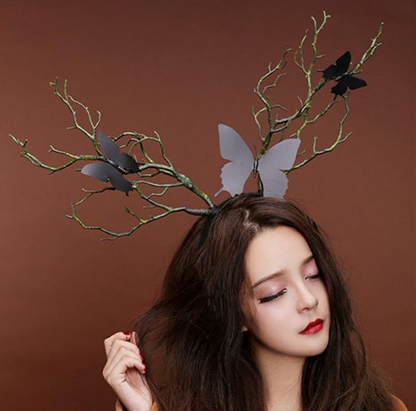 

headband gothic halloween branches xmas antler costume women hairband props