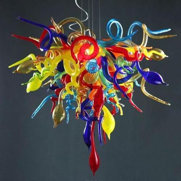 

multicolor hand blown glass chandelier modern murano glass led chandelier light hanging pendant lighting for home decoration