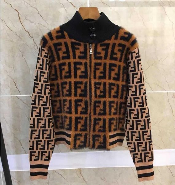 

2019 new cardigan female style cardigans knitwear zipper sweaters warm fleece hoodie sweatshirt casual for autumn winter women's jacket, Black;brown