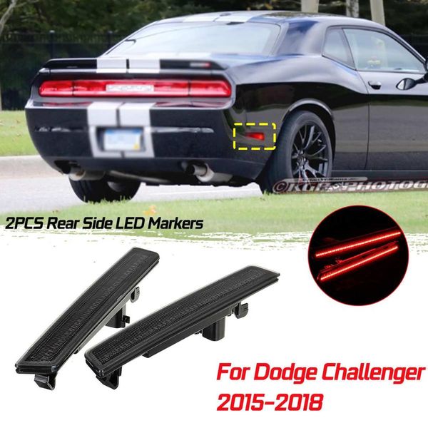

front/rear for dodge challenger 2015-2018 2pcs front amber side marker 2pcs rear red side marker pack led turn signal lights