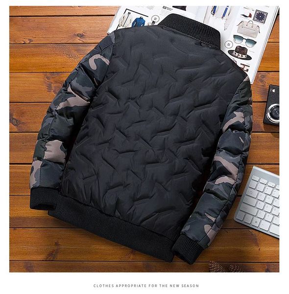 

men's winter jacket down mens fashion camouflage baseball uniform men's tide card warm coat designer panelled selling