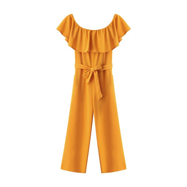 

женские комбинезоны 2020 лето новый стиль гофрированный вырез комбинезон женская мода повседневная широкие брюки без бретелек укороченные ко, Black;white