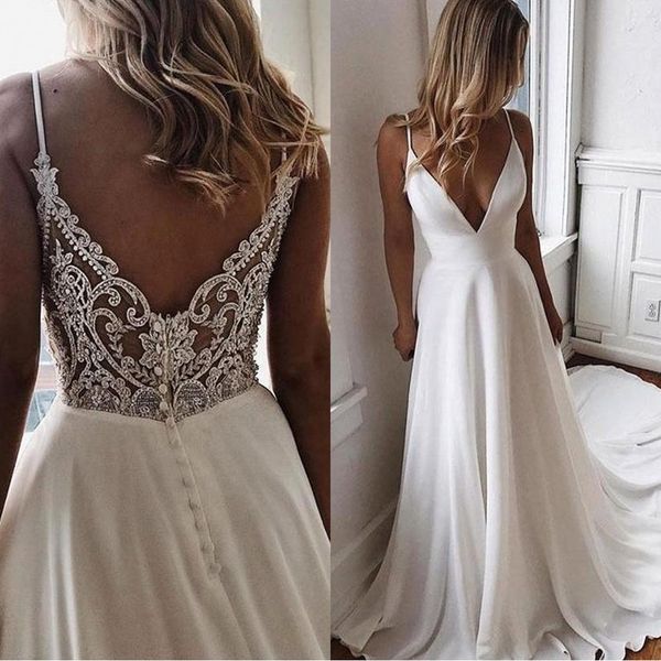 

2020 Sexy Глубокий V шеи выпускного платья с Backless шнурка аппликация Sheer вечера Свадебн