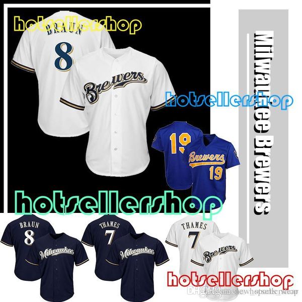 

christian baseball jerseys yelich 8 Ryan Braun 7 EricxThames 19 Robin Yount stitched Embroidery Logos Cheap sales