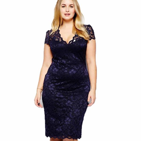 

plus size dresses bodycon dress plus size women elegant lace dress crochet hollow out evening sheath dress short sleeve 5xl, Black;gray