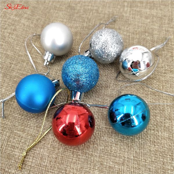 

24pcs / серии 30ммы елка декор шарик безделушка xmas партия висячей мяч орнамент для украшения дома рождественский подарок 5z
