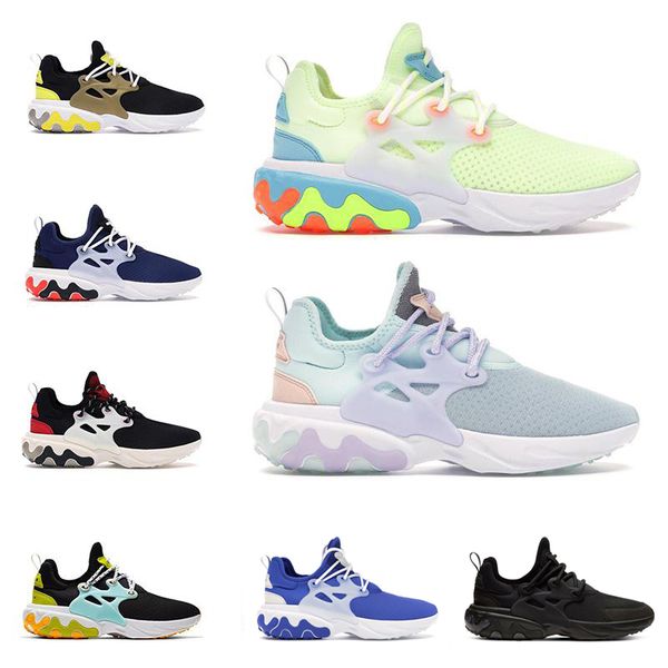 

new arrival react presto beams men women running shoes dharma triple black phantom red barely volt mens breathable trianer sports runners