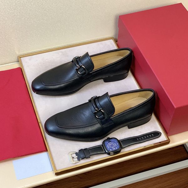 

19ss luxury men wedding dress shoes crocodile pattern buckle business flat shoes fashion designer banquet shoes large size 38-45, Black