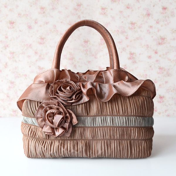 

lily queen original flowers tote handbags soft ruffles causal ladies crossbody polyester bag