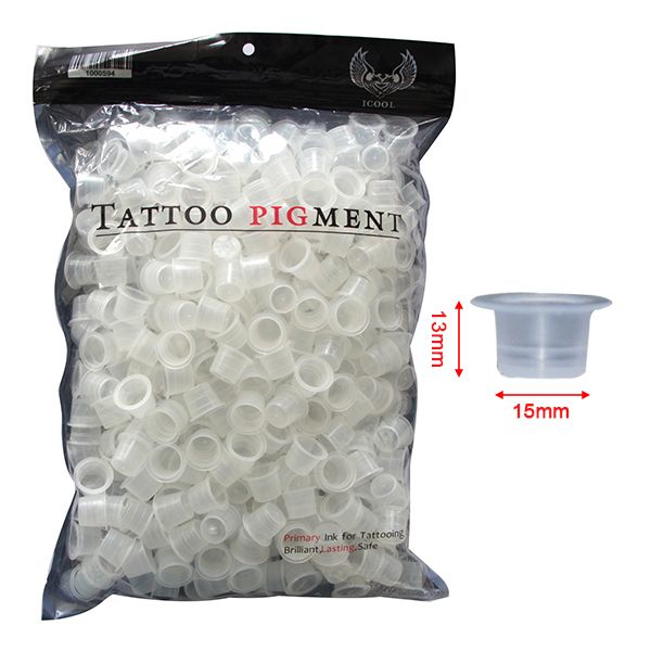 

500pcs 13mm large size tattoo ink cups caps supply professional permanent tattoo accessory for machine plastic new&hot