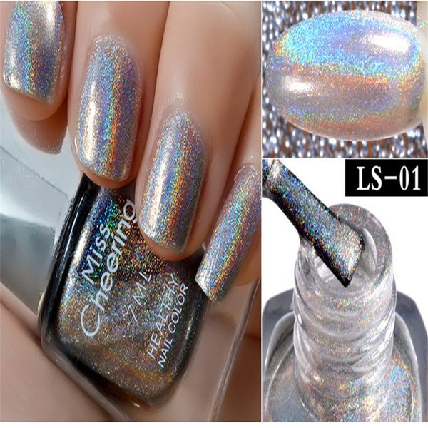 

7ml holographic laser nail polish effect nail polish nails art laser glitter silver series varnish shining glitter profissional
