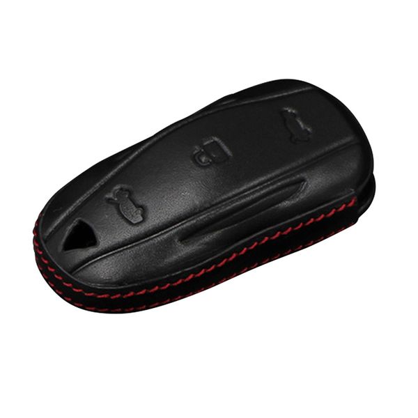 

new car key protective bag genuine leather case holder for model x&s