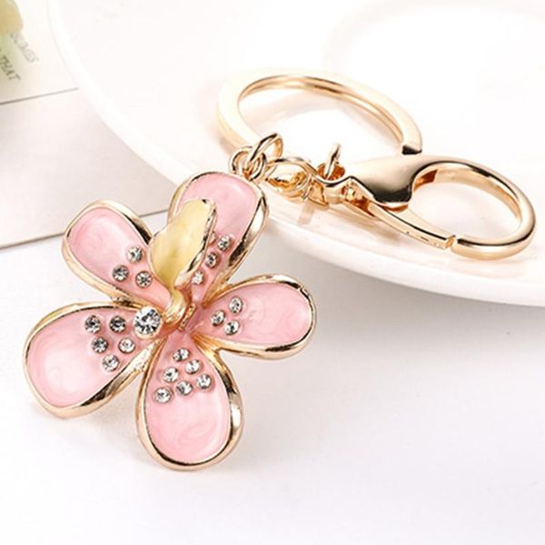 

fashion dripping flowers alloy women keychain fashion keychain accessories keyring pendant ornament flower, Silver