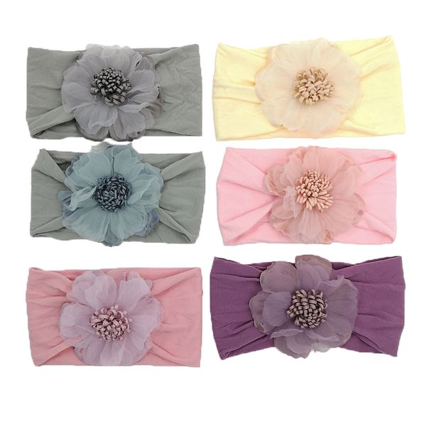 

12pcs/lot 6colors nylon turband knot headband baby head warp turban pgraphy props baby girls hair accessory kidocheese, Slivery;white