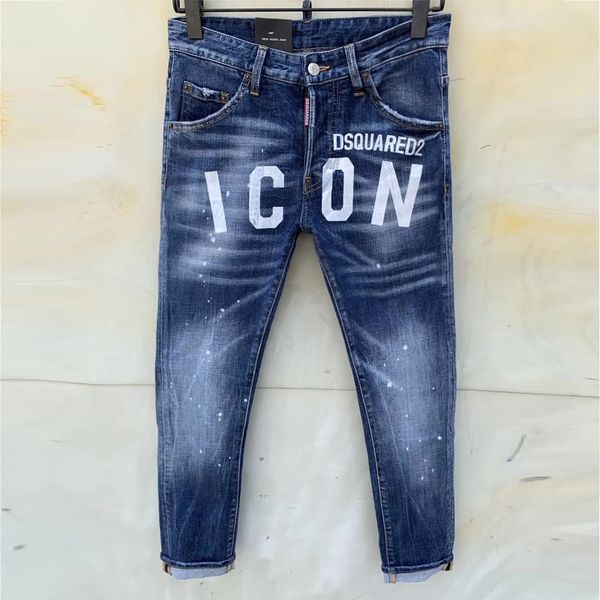 

19 men de igner jean luxury blue icon denim brand pant pour homme ripped biker jean