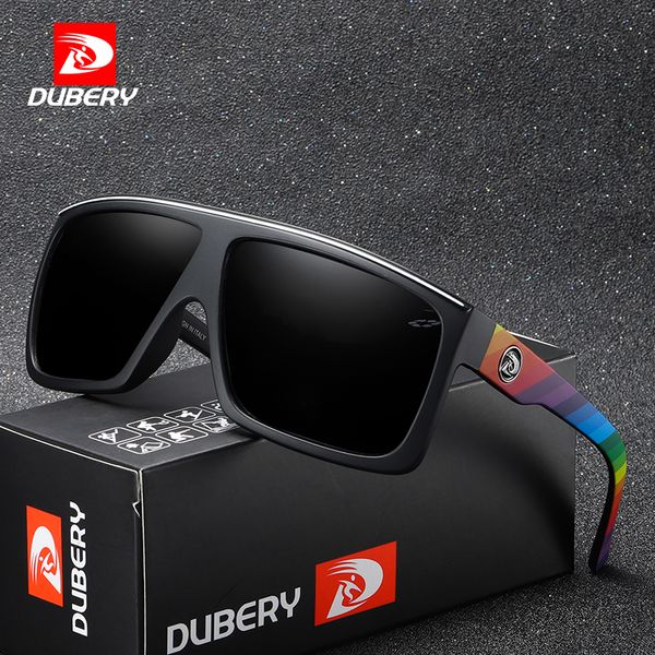 

dubery brand design polarized sunglasses men driving shades male retro sun glasses for men summer mirror square oculos uv400, White;black
