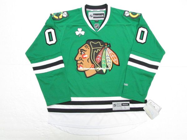 

custom chicago blackhawks st. patrick's day green jersey stitch add any number any name mens hockey jersey xs-6xl, Black;red