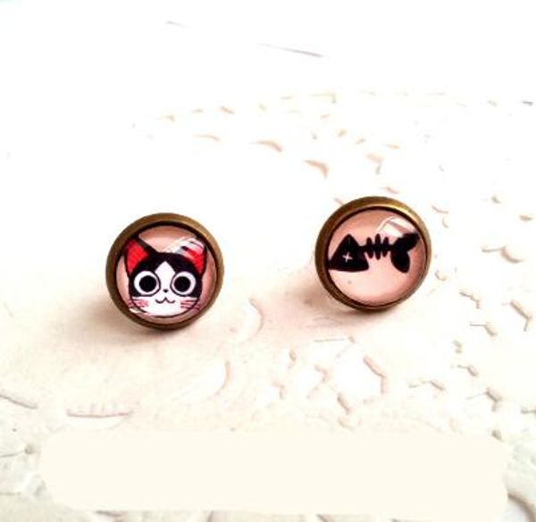 

18es1007 annita design hand-made designer accessory jewelry earring vintage the colorful pink blue green style classic new arrival 10mm stud, Golden;silver